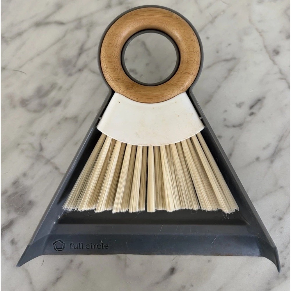 Full Circle Tiny Team Mini Brush & Dustpan Set Gray Sweep Floor Clean Cleaning